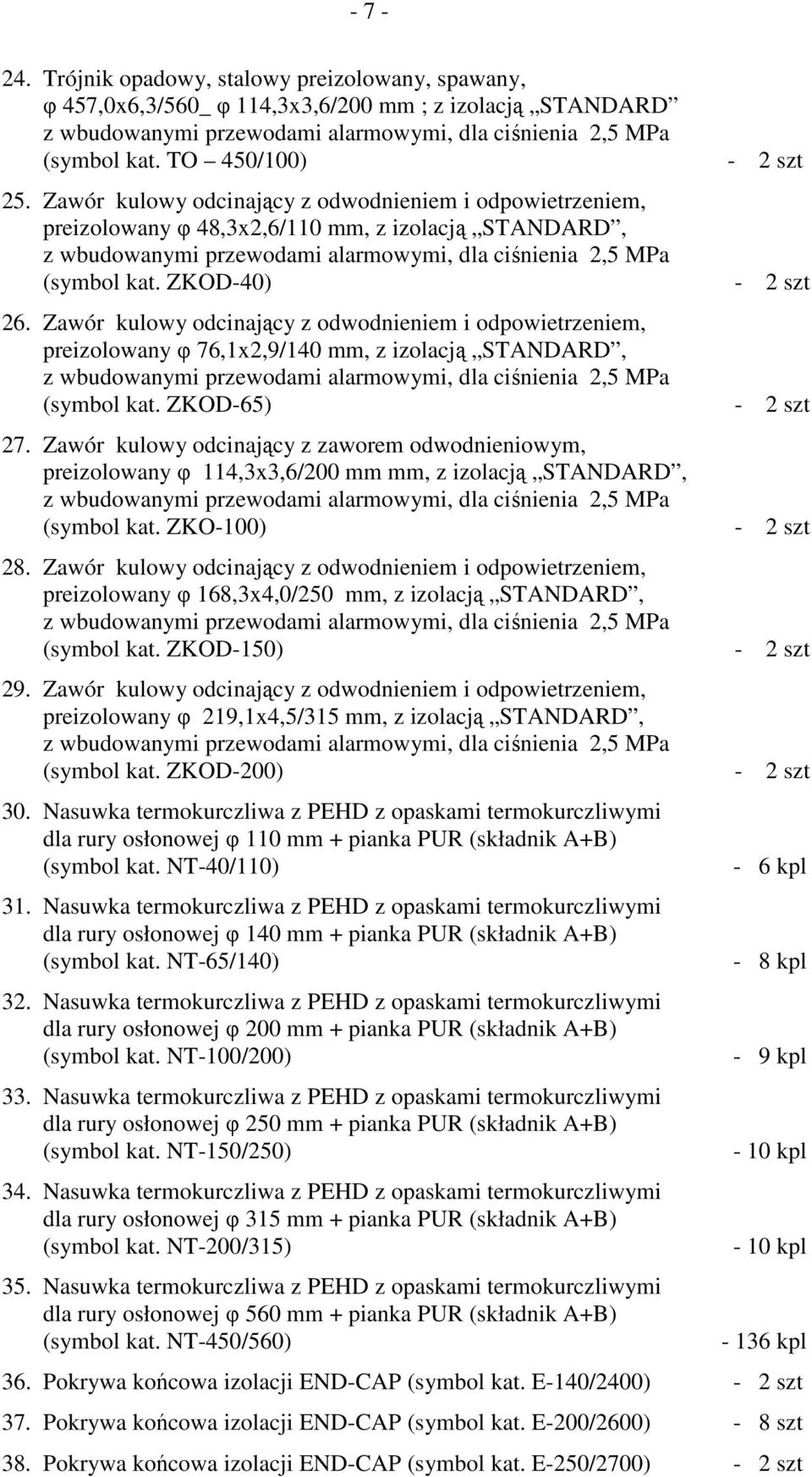 Zawór kulowy odcinający z odwodnieniem i odpowietrzeniem, preizolowany φ 76,1x2,9/140 mm, z izolacją STANDARD, (symbol kat. ZKOD-65) - 2 szt 27.