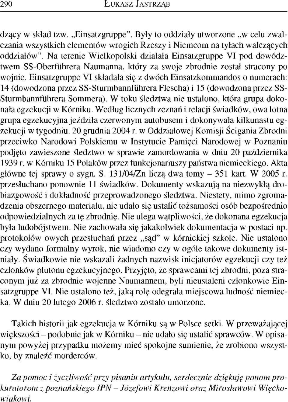 Einsatzgruppe VI składała się z dwóch Einsatzkommandos o numerach: 14 (dowodzona przez SS-Sturmbannfuhrera Flescha) i 15 (dowodzona przez SS- Sturmbannfuhrera Sommera).