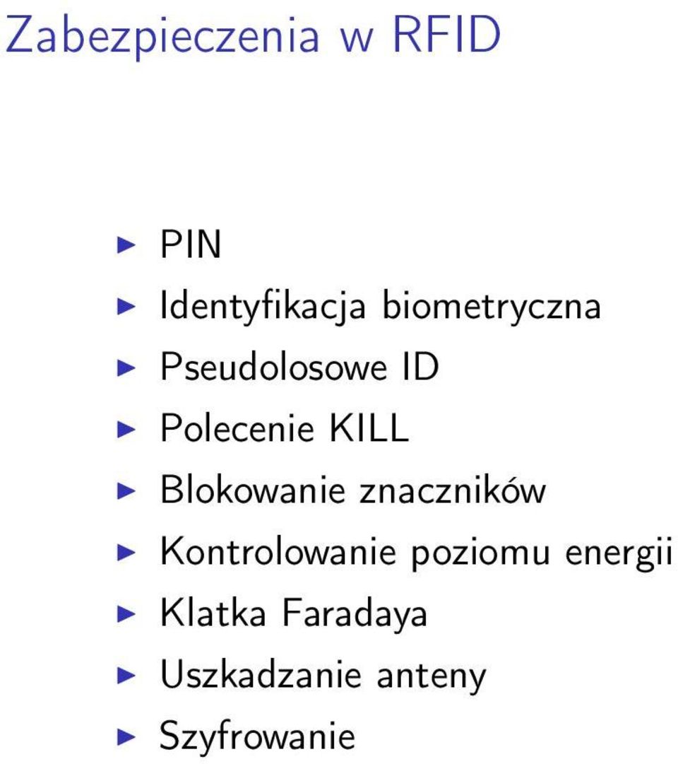 Blokowanie znaczników Kontrolowanie poziomu