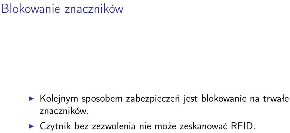 blokowanie na trwałe znaczników.