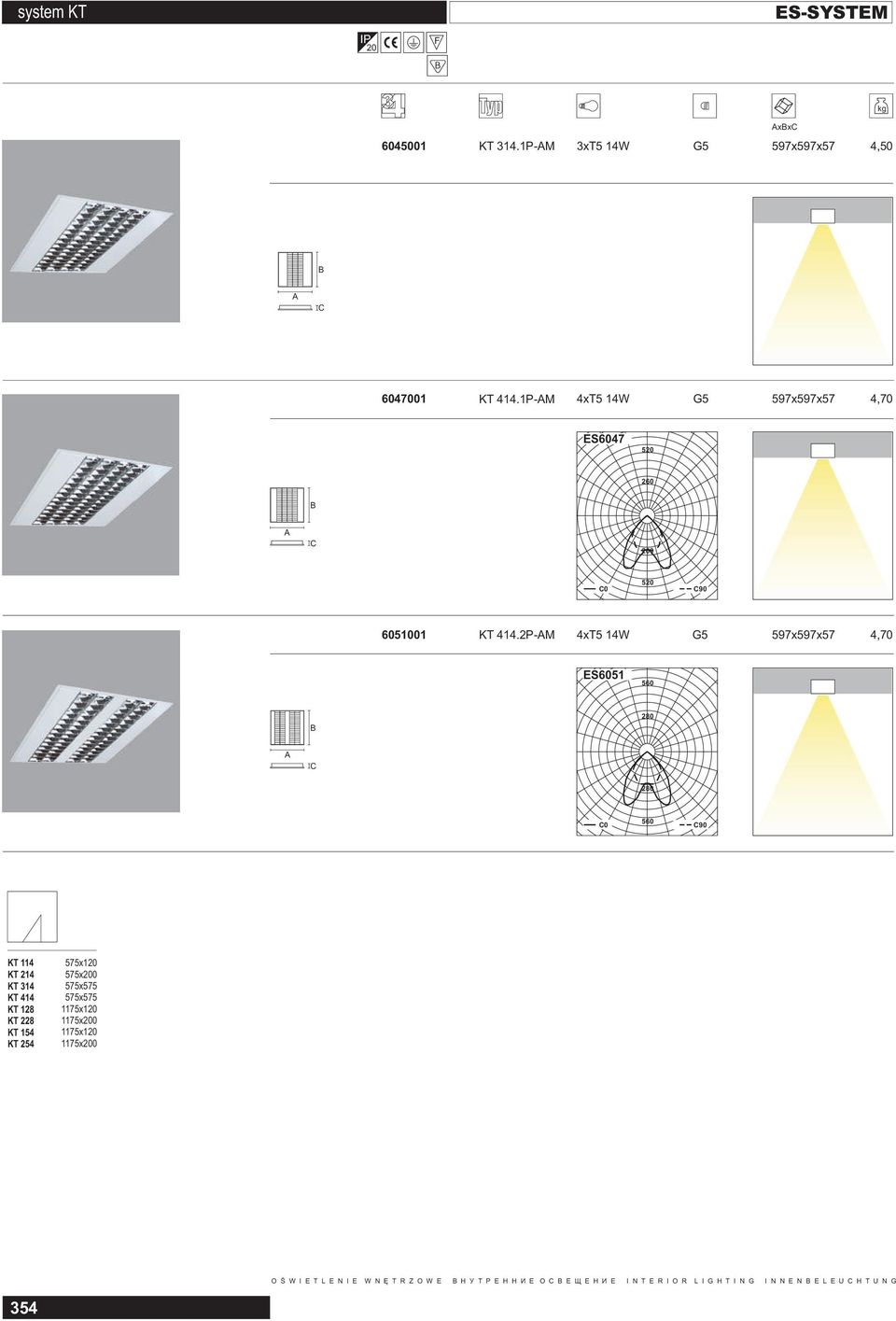 2P-AM 4xT5 14W 597x597x57 4,70 ES6051 560 B 280 A C 280 C0 560 C90 KT 114 KT 214 KT 314 KT 414 KT 128 KT 228 KT 154 KT 254 575x120