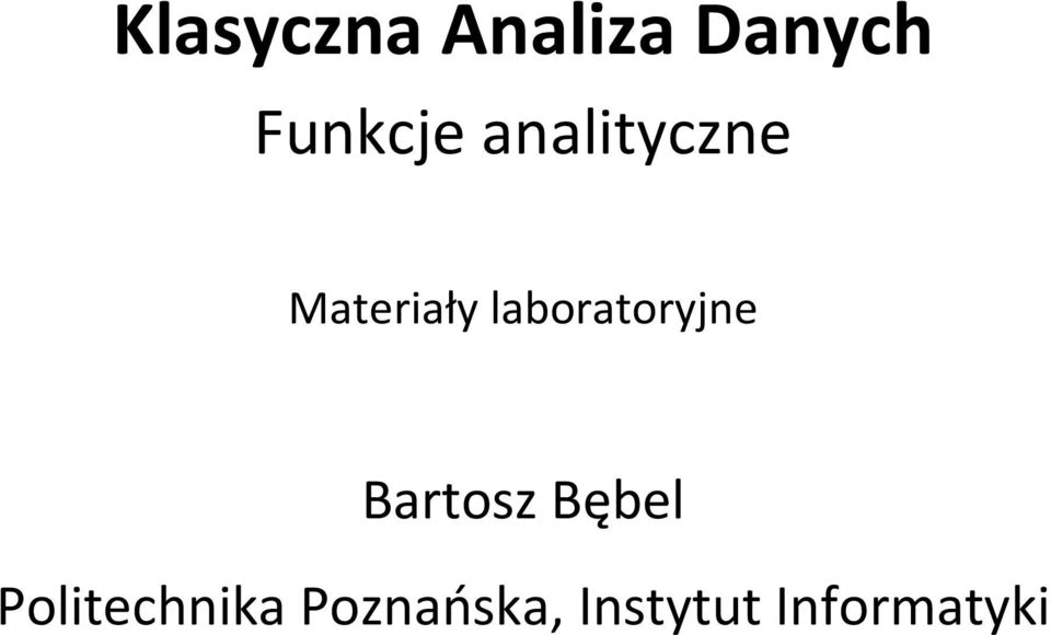 laboratoryjne Bartosz Bębel