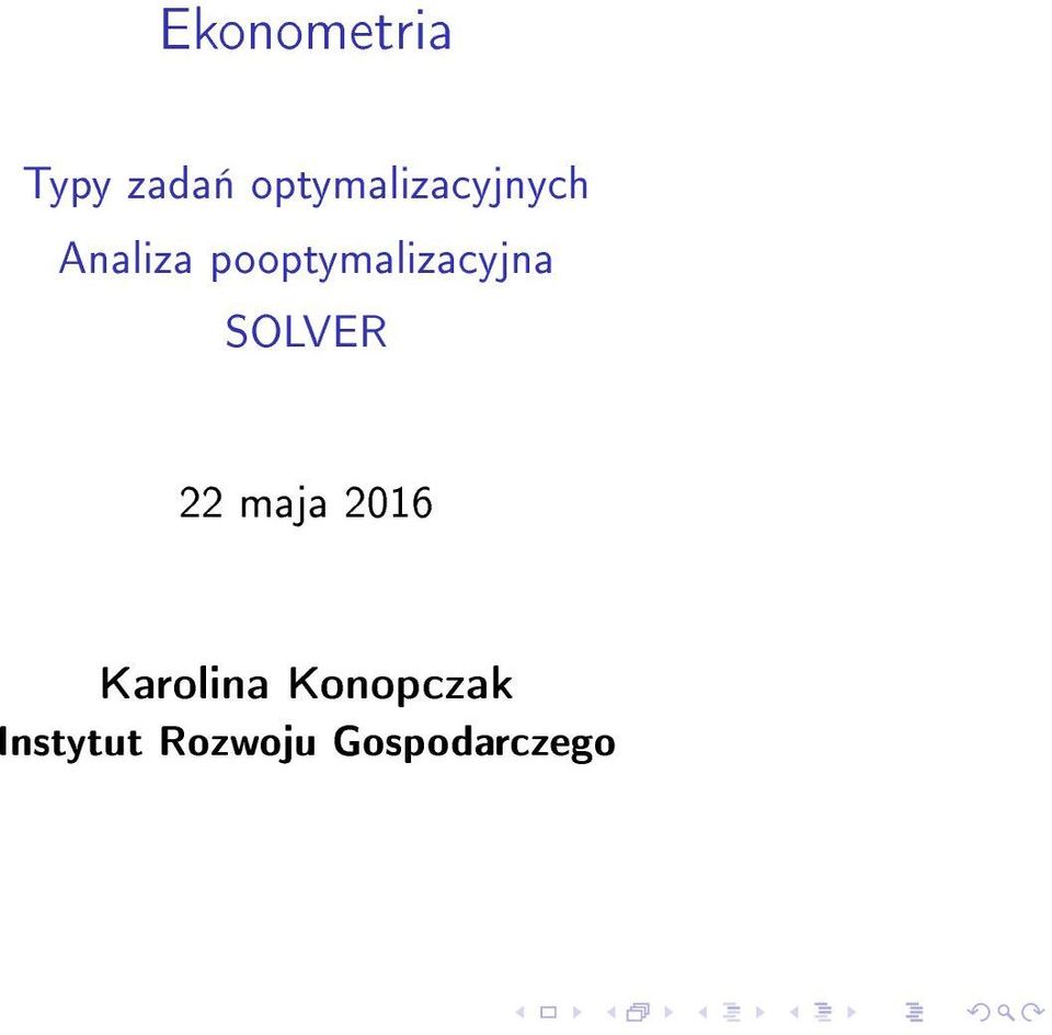 pooptymalizacyjna SOLVER 22 maja