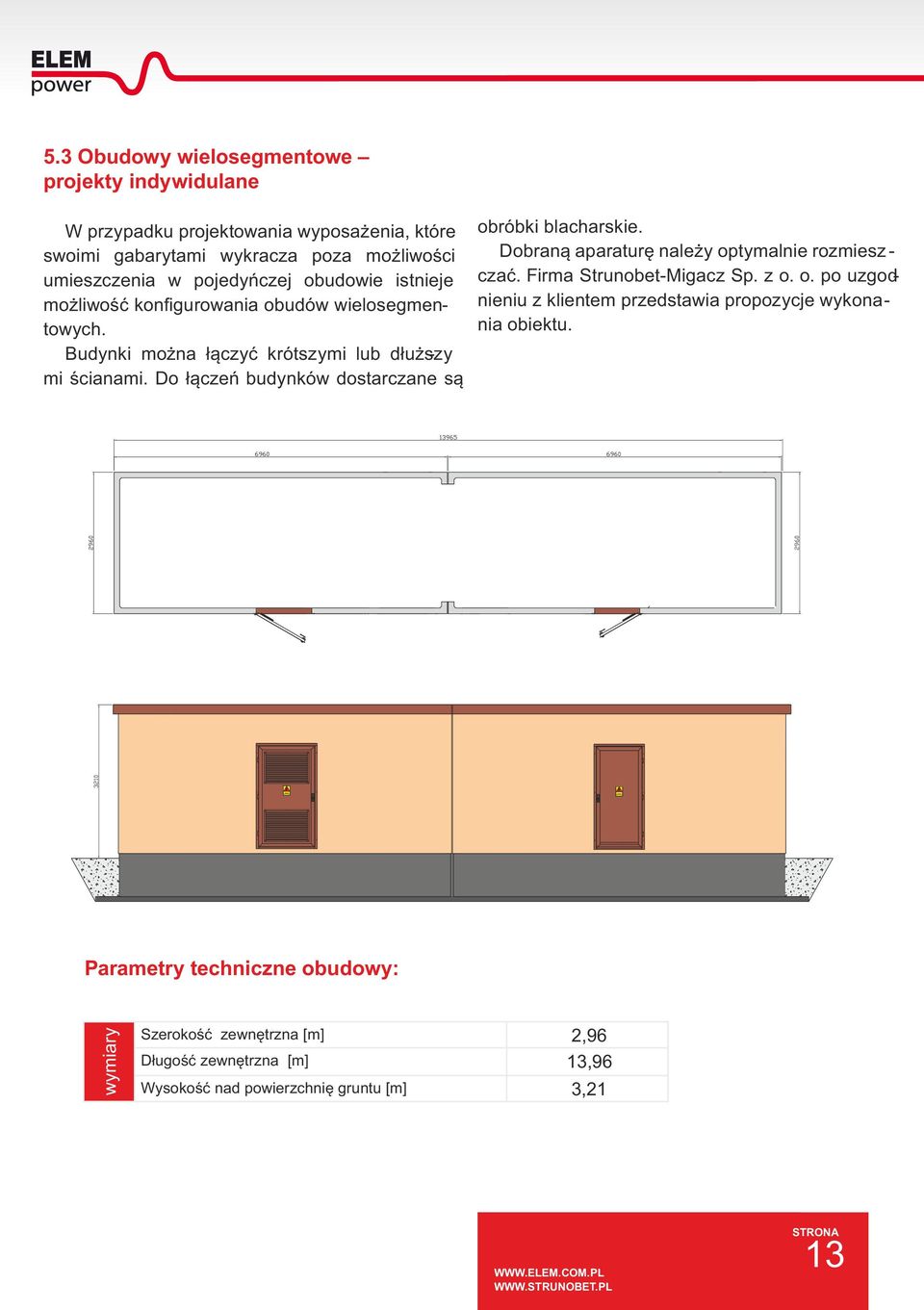 Do łączeń budynków dostarczane są obróbki blacharskie. Dobraną aparaturę należy optymalnie rozmiesz - czać. Firma Strunobet-Migacz Sp. z o. o. po uzgodnieniu z klientem przedstawia propozycje wykonania obiektu.