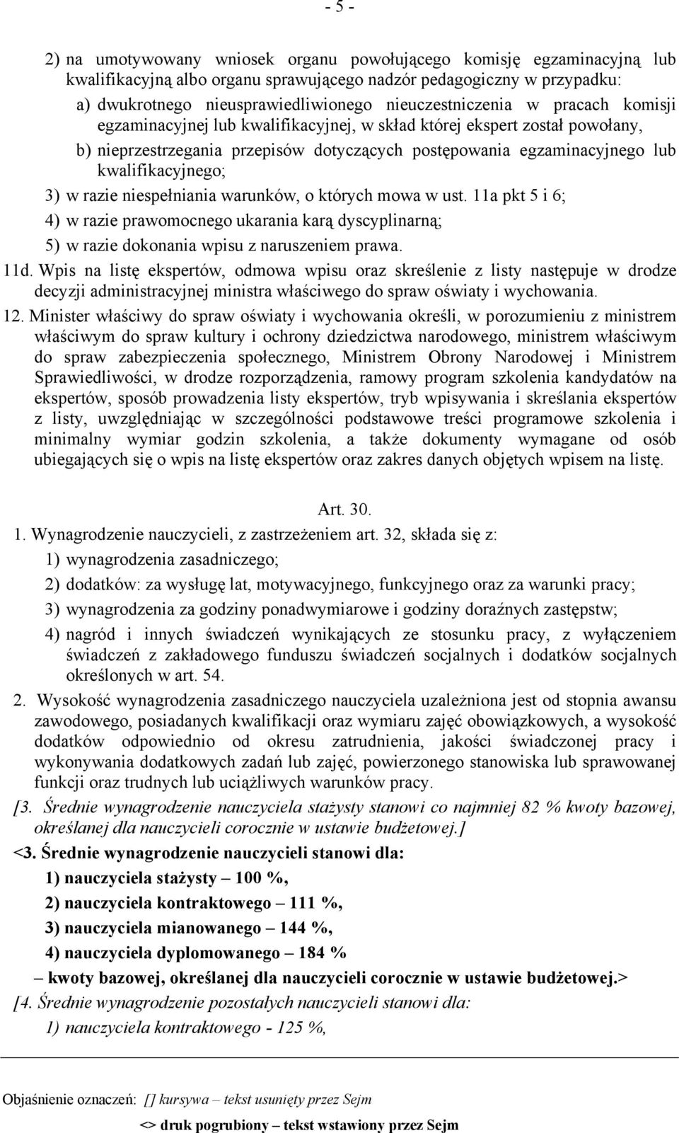 kwalifikacyjnego; 3) w razie niespełniania warunków, o których mowa w ust. 11a pkt 5 i 6; 4) w razie prawomocnego ukarania karą dyscyplinarną; 5) w razie dokonania wpisu z naruszeniem prawa. 11d.