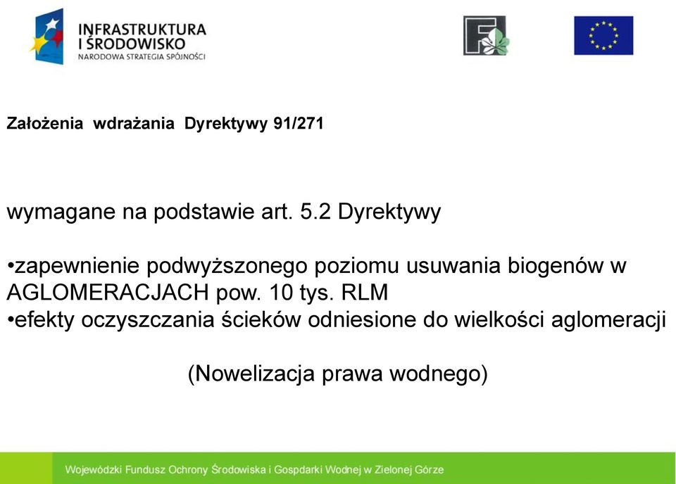 biogenów w AGLOMERACJACH pow. 10 tys.