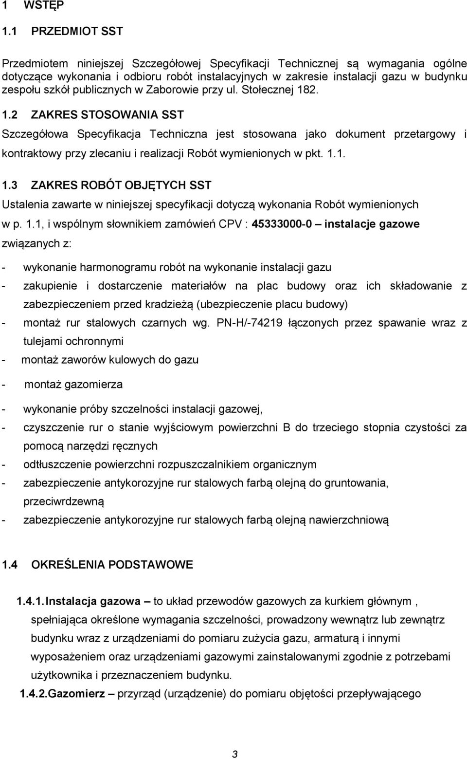 publicznych w Zaborowie przy ul. Stołecznej 18