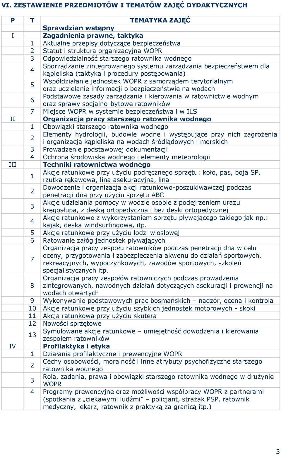 jednostek WOPR z samorządem terytorialnym oraz udzielanie informacji o bezpieczeństwie na wodach 6 Podstawowe zasady zarządzania i kierowania w ratownictwie wodnym oraz sprawy socjalno-bytowe