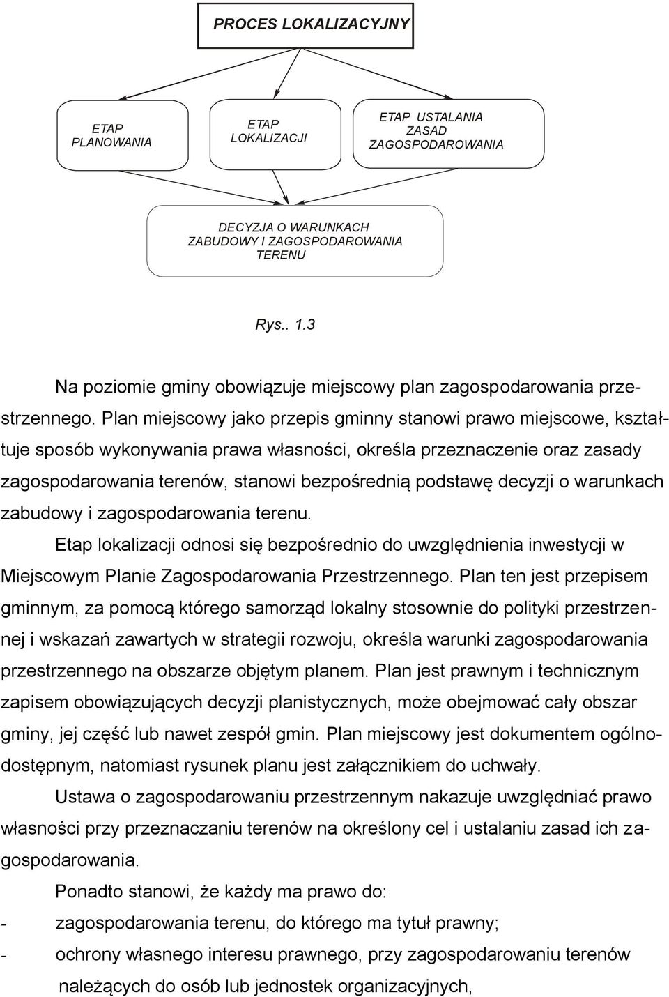 Plan miejscowy jako przepis gminny stanowi prawo miejscowe, kształtuje sposób wykonywania prawa własności, określa przeznaczenie oraz zasady zagospodarowania terenów, stanowi bezpośrednią podstawę