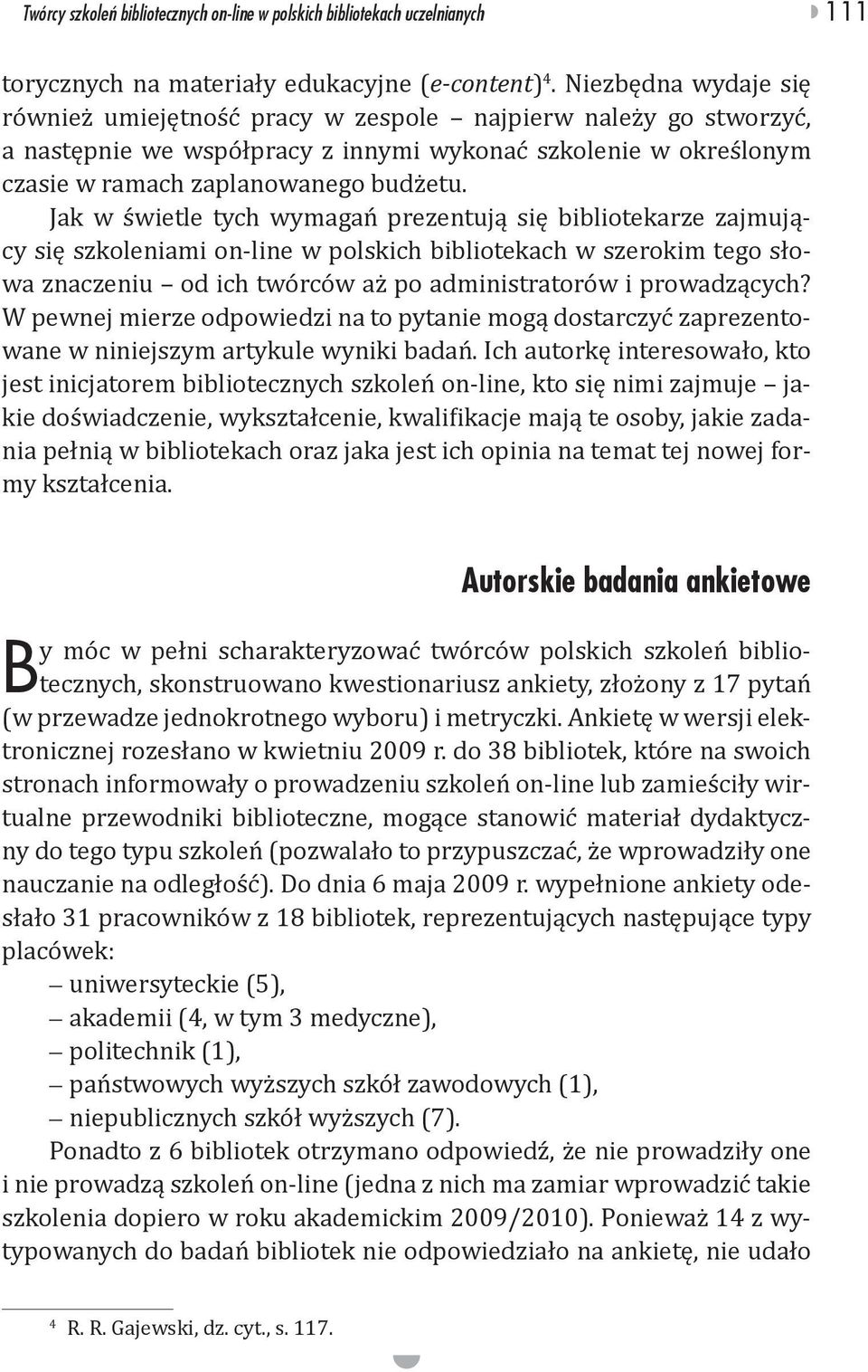 bibliotekach uczelnianych 111