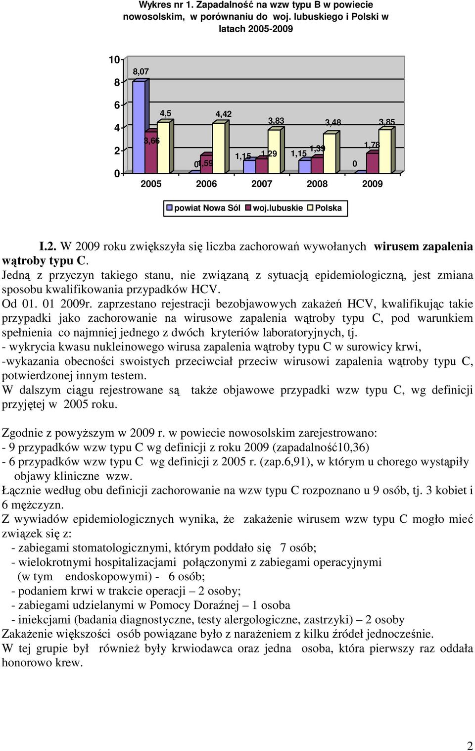 Jedną z przyczyn takiego stanu, nie związaną z sytuacją epidemiologiczną, jest zmiana sposobu kwalifikowania przypadków HCV. Od. 29r.