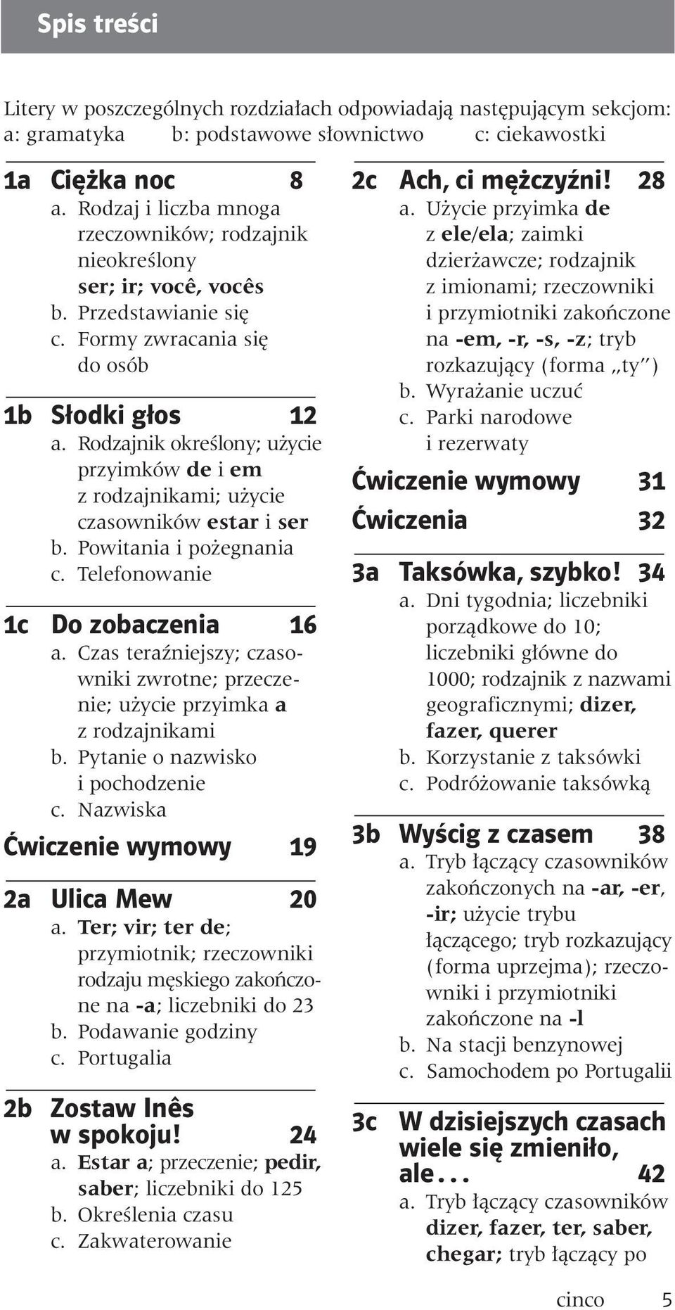 Rodzajnik okreêlony; u ycie przyimków de i em z rodzajnikami; u ycie czasowników estar i ser b. Powitania i po egnania c. Telefonowanie 1c Do zobaczenia 16 a.