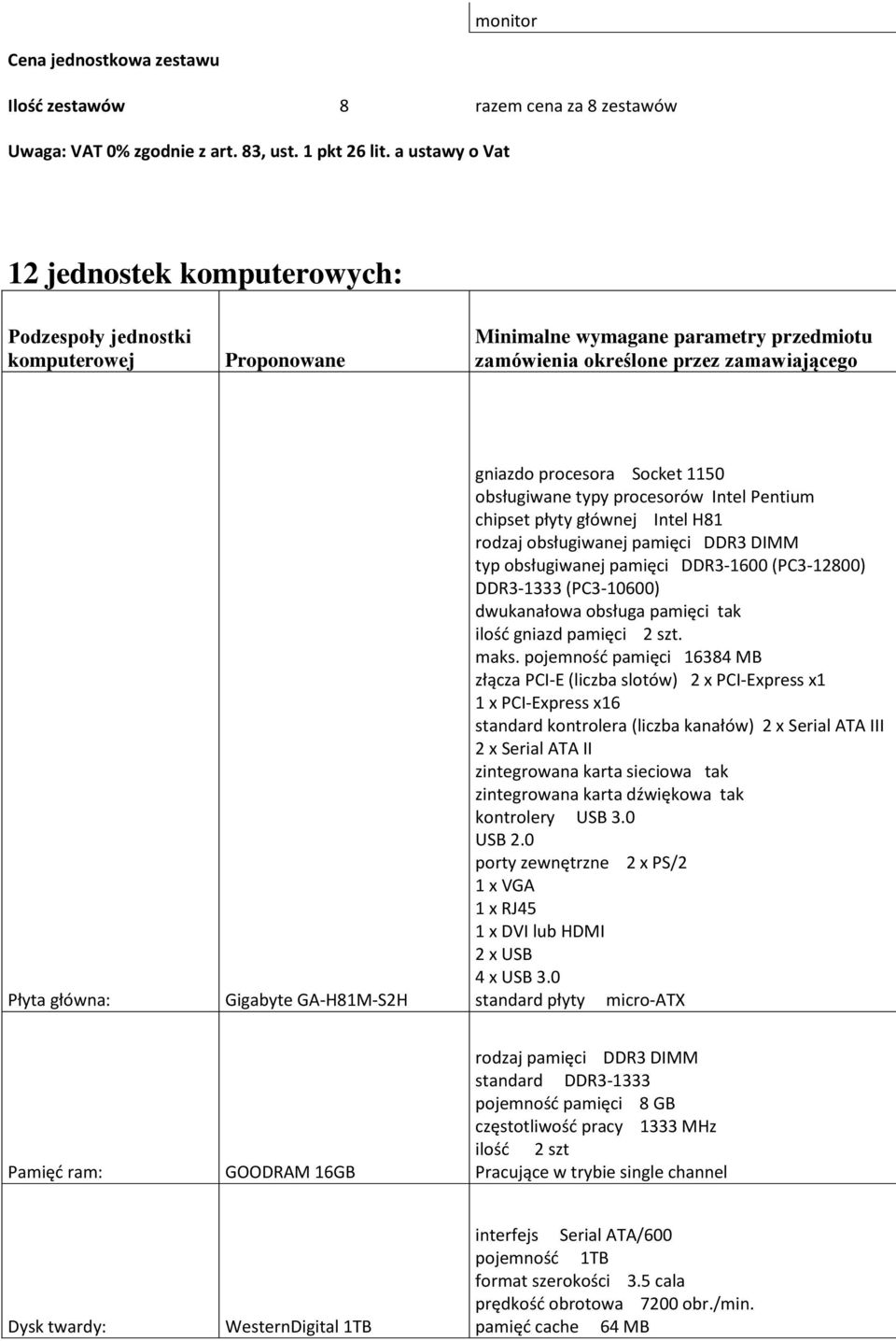 GA-H81M-S2H gniazdo procesora Socket 1150 obsługiwane typy procesorów Intel Pentium chipset płyty głównej Intel H81 rodzaj obsługiwanej pamięci DDR3 DIMM typ obsługiwanej pamięci DDR3-1600