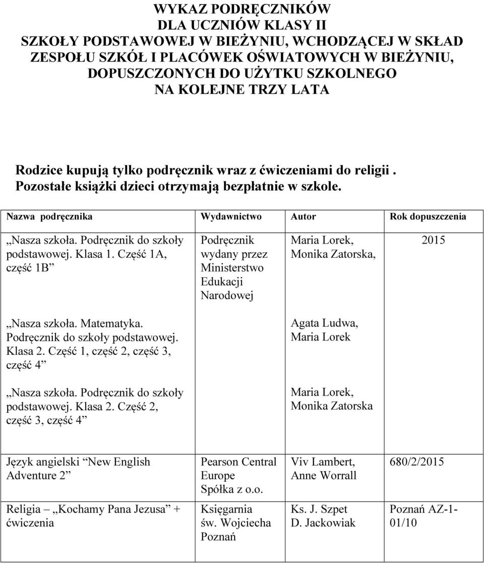 Podręcznik do szkoły podstawowej. Klasa 2.