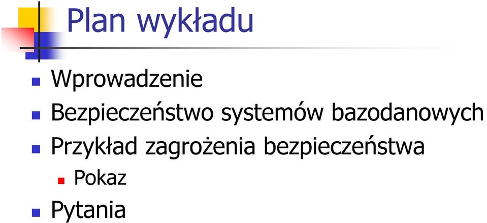 bazodanowych Przykład