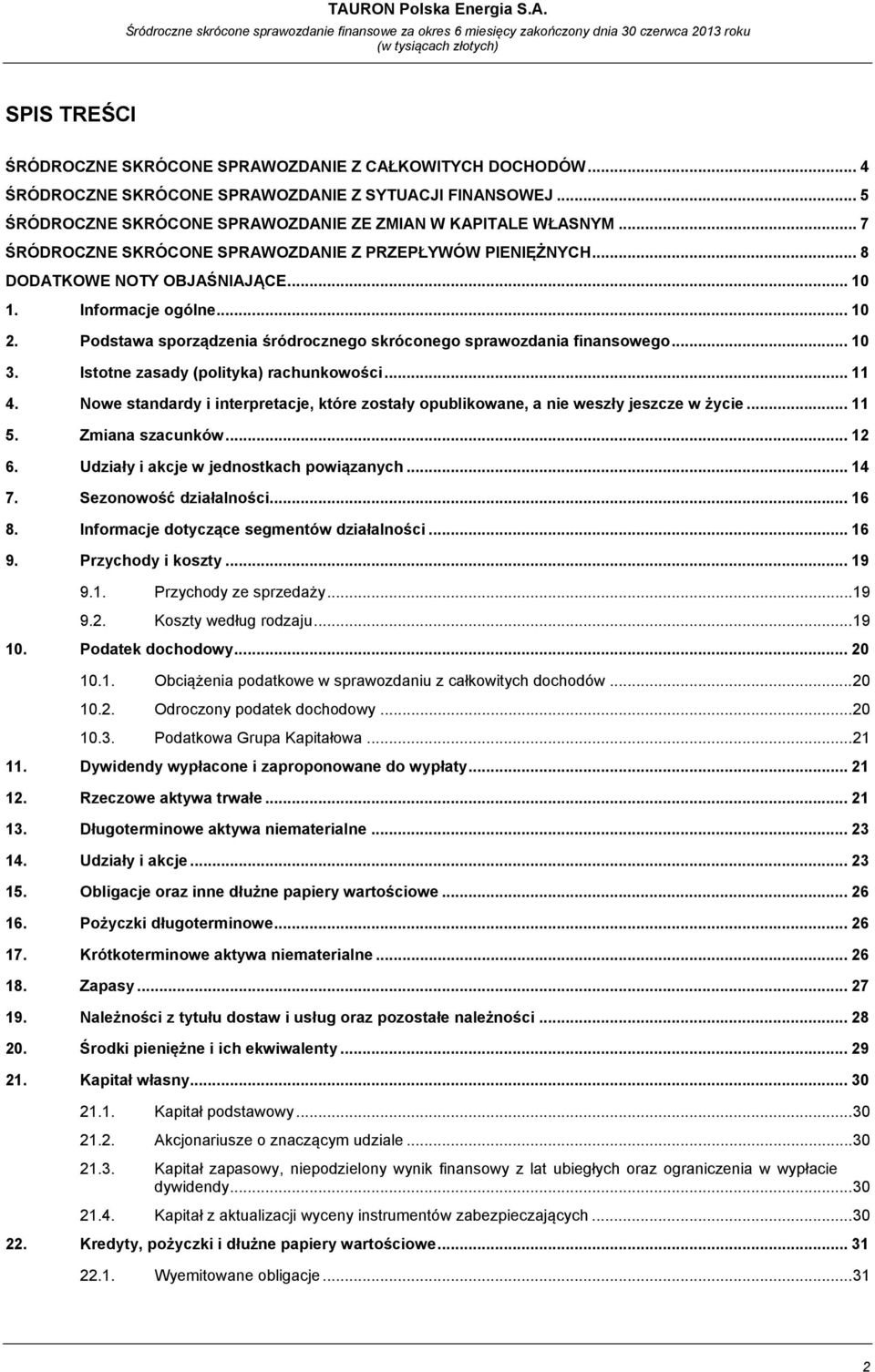 Podstawa sporządzenia śródrocznego skróconego sprawozdania finansowego... 10 3. Istotne zasady (polityka) rachunkowości... 11 4.