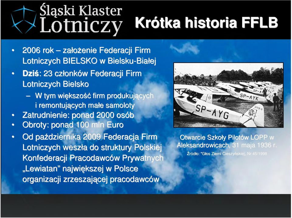 października 2009 Federacja Firm Lotniczych weszła a do struktury Polskiej Konfederacji Pracodawców w Prywatnych Lewiatan największej w Polsce