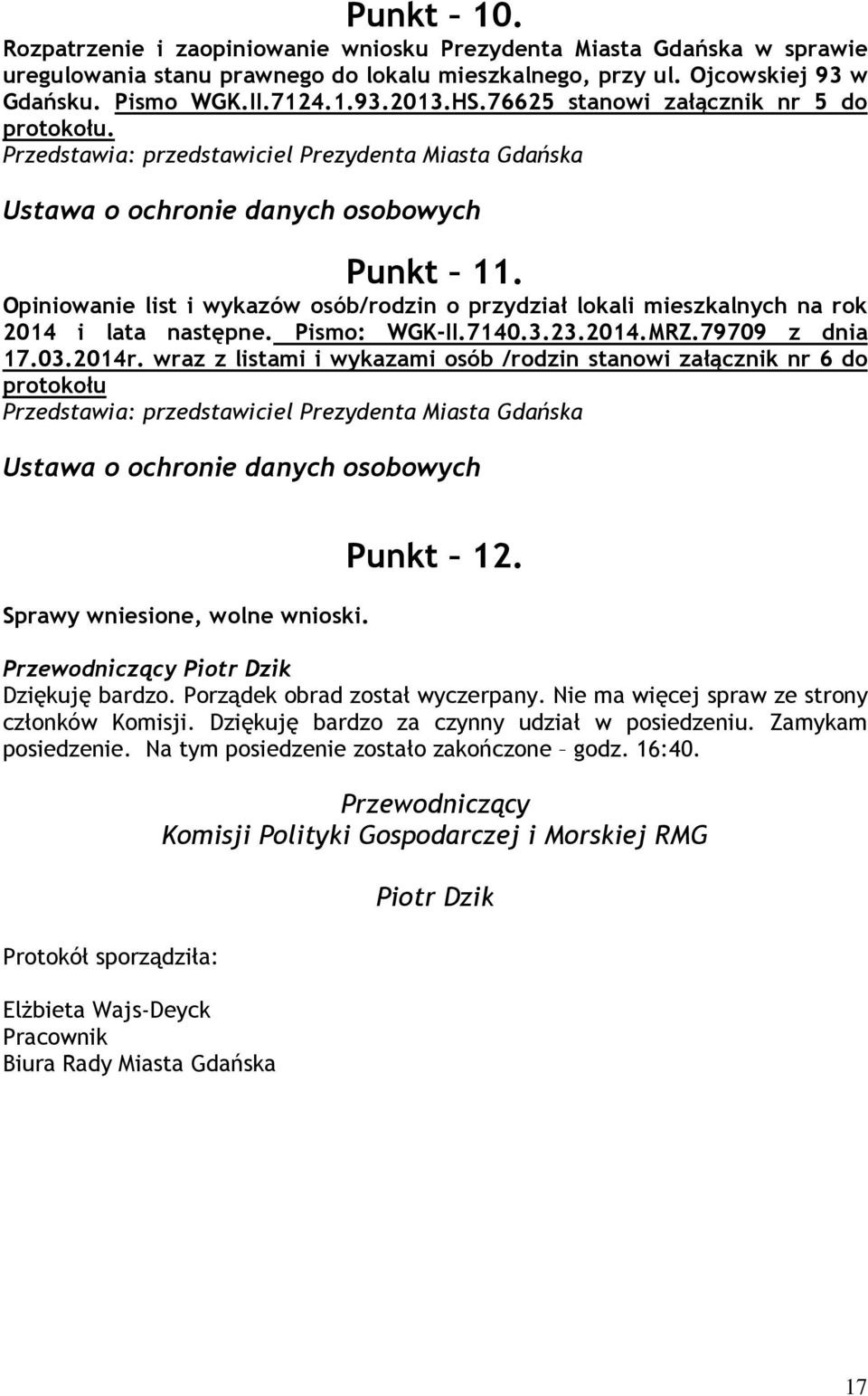 Pismo: WGK-II.7140.3.23.2014.MRZ.79709 z dnia 17.03.2014r.