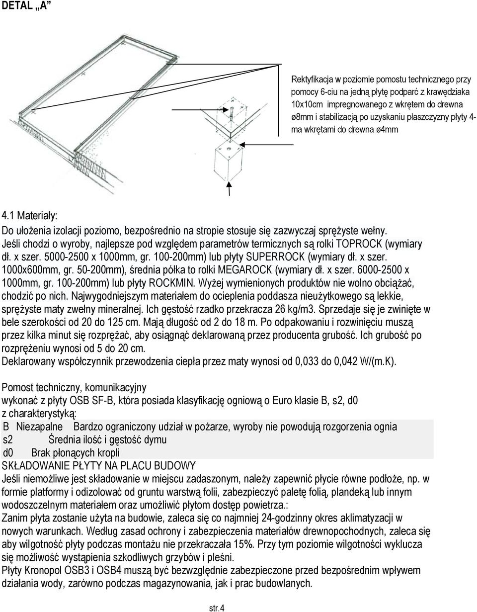 Jeśli chodzi o wyroby, najlepsze pod względem parametrów termicznych są rolki TOPROCK (wymiary dł. x szer. 5000-2500 x 1000mm, gr. 100-200mm) lub płyty SUPERROCK (wymiary dł. x szer. 1000x600mm, gr.