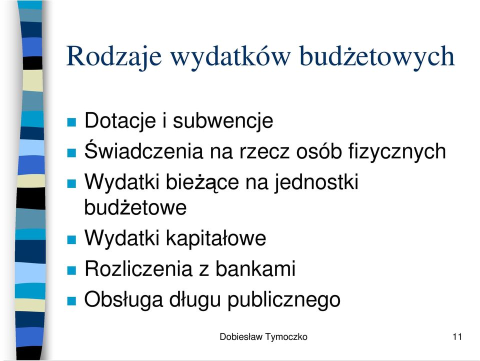 na jednostki budetowe Wydatki kapitałowe