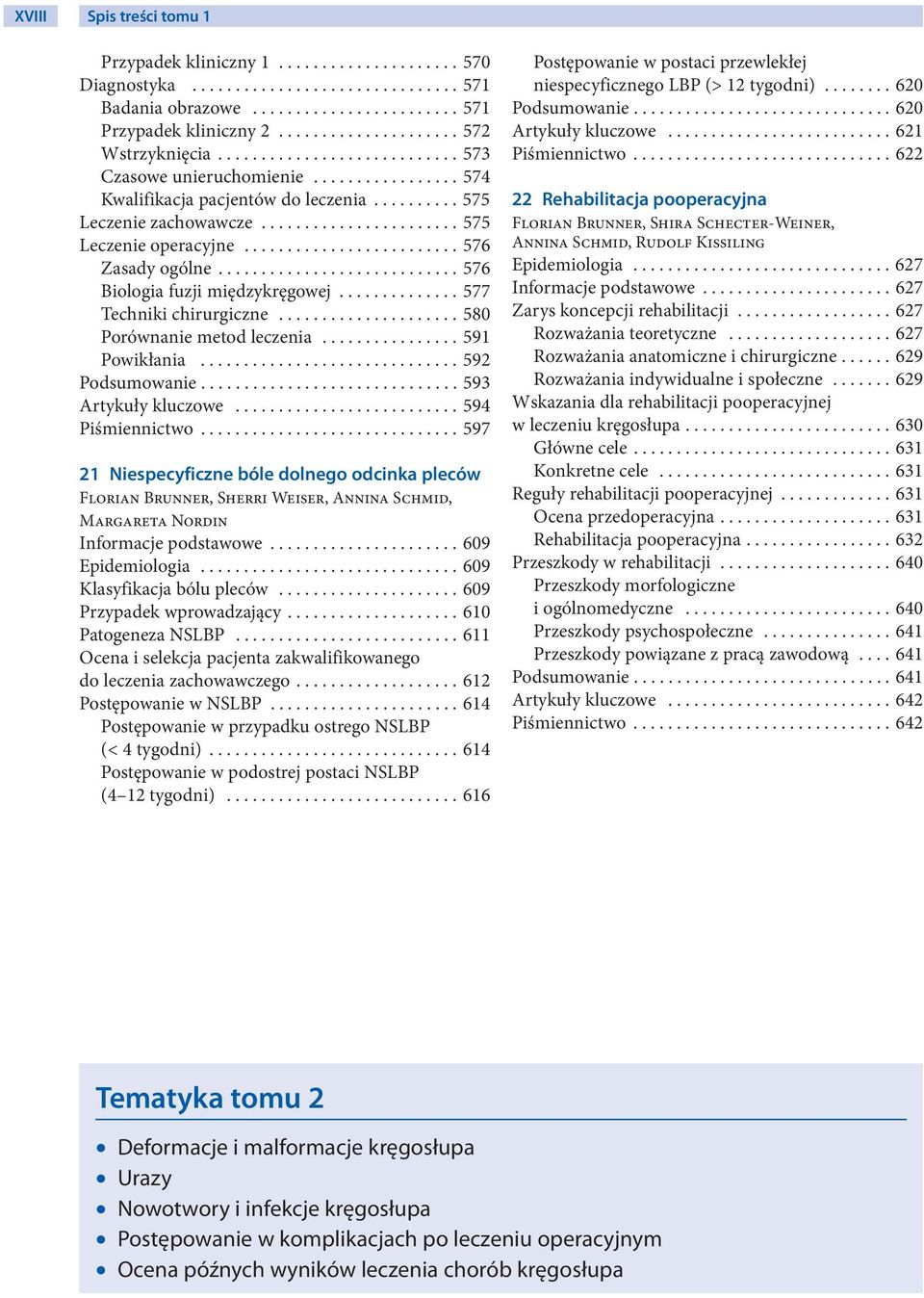 ...................... 575 Leczenie operacyjne......................... 576 Zasady ogólne............................ 576 Biologia fuzji międzykręgowej.............. 577 Techniki chirurgiczne.