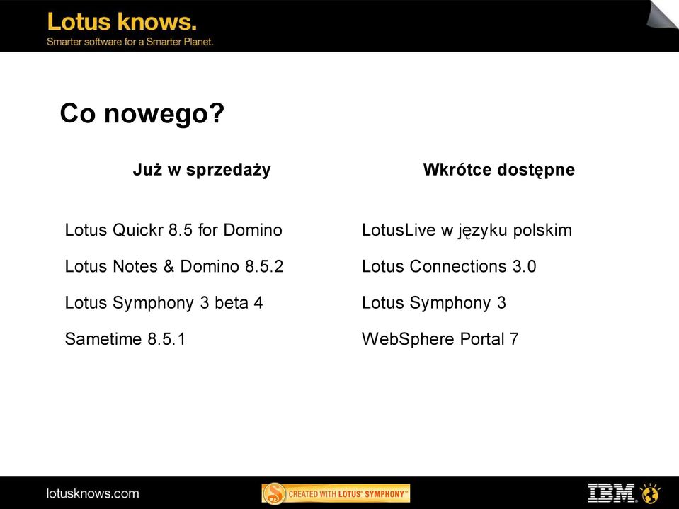 5 for Domino LotusLive w języku polskim Lotus Notes &