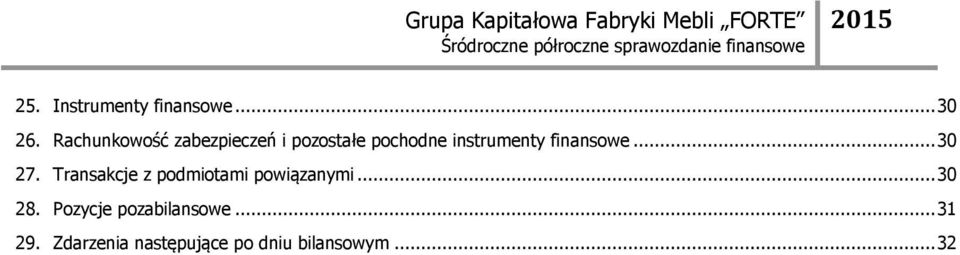 finansowe... 30 27. Transakcje z podmiotami powiązanymi.