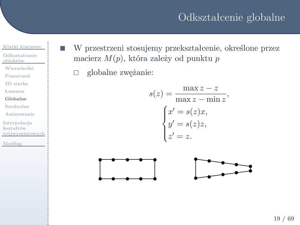 Wprzestrzenistosujemyprzekształcenie,określoneprzez