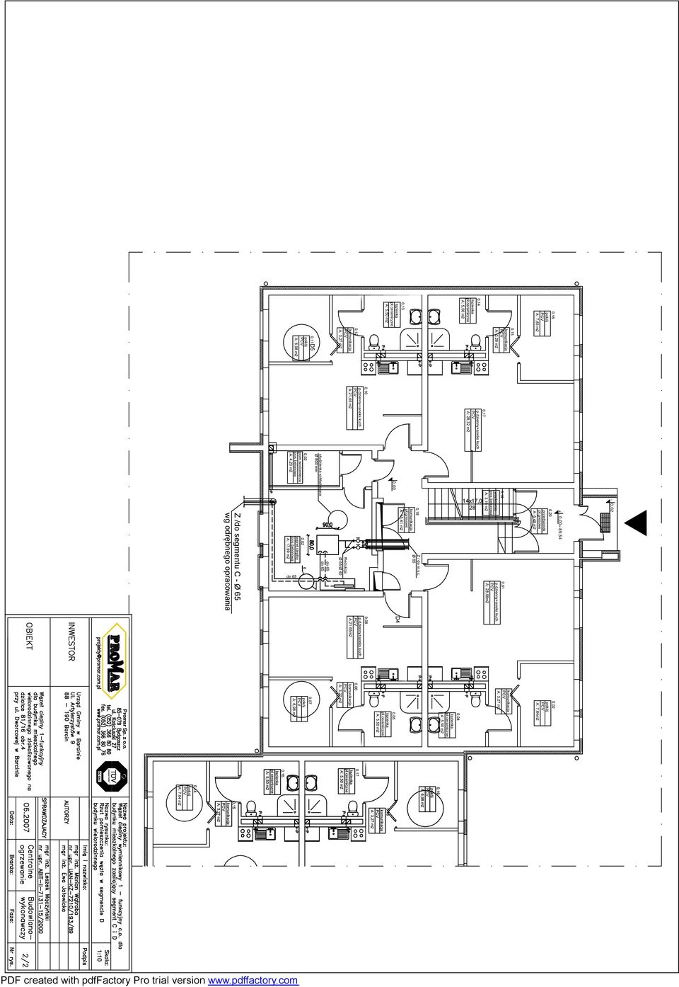 betonowa A: 17,99 m2 dn 65 0,02 6 studzienka schładzająca Ø 800 mm dn 65 dn 65 Redukcja Ø 65/Ø 40 A:21,65m2 p.dzienny+aneks kuch 0,08 0,00 D4 komunikacja pł.gresowe A: 15,41 m2 0,18 Z / do m.s.c. Ø 65 14x17,0 28 0,19 wózkownia pos.