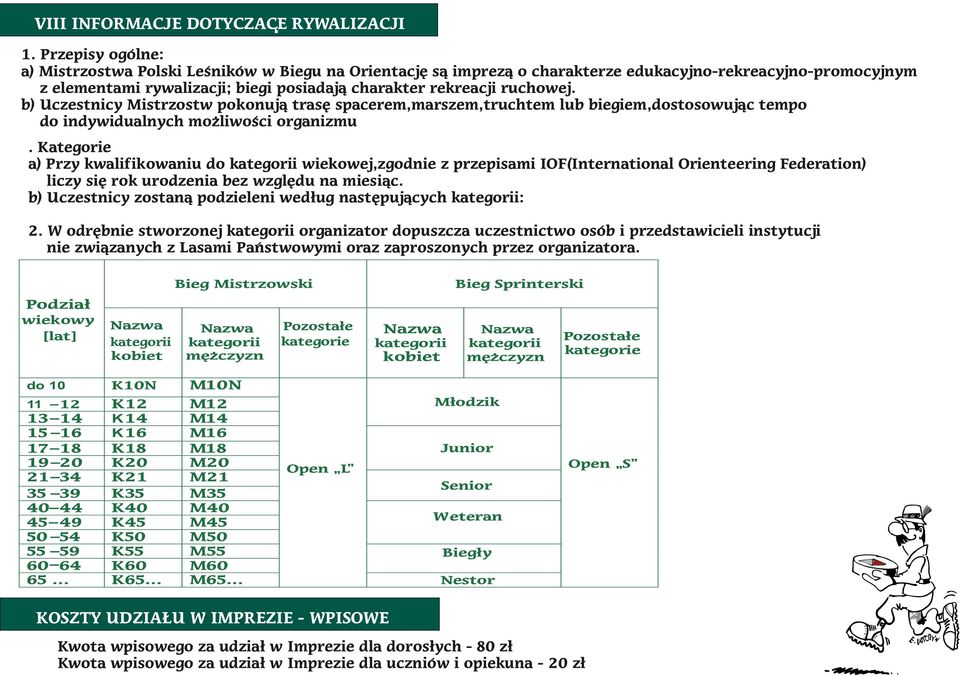 ruchowej. b) Uczestnicy Mistrzostw pokonują trasę spacerem,marszem,truchtem lub biegiem,dostosowując tempo do indywidualnych możliwości organizmu.