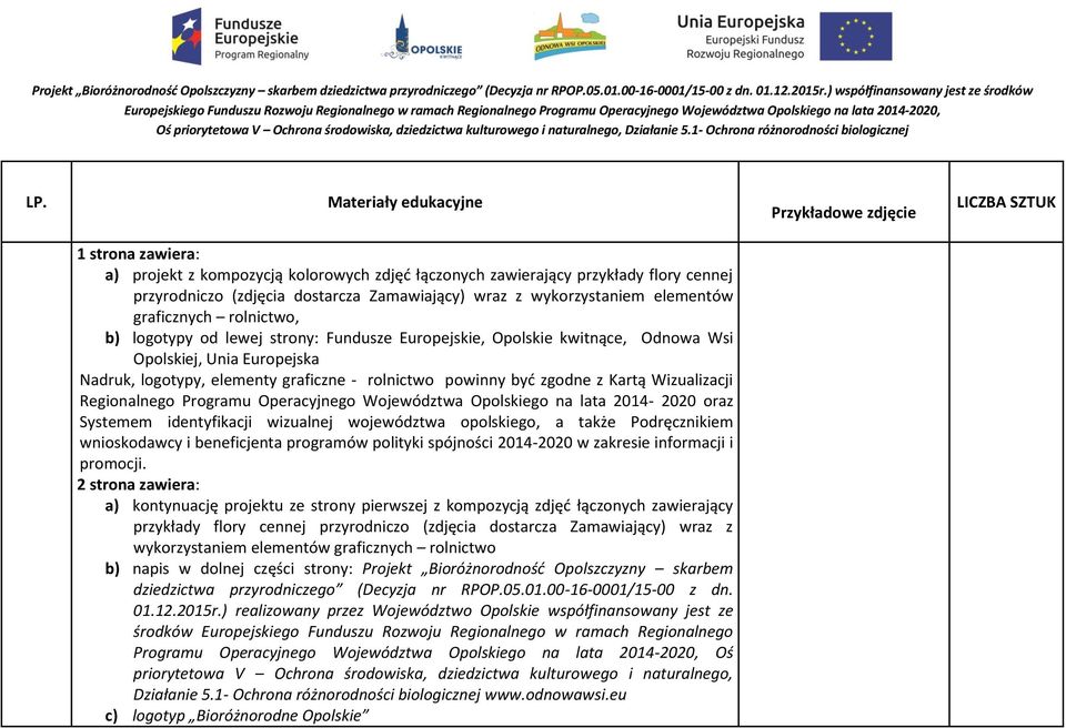 Wizualizacji Regionalnego Programu Operacyjnego Województwa Opolskiego na lata 2014-2020 oraz Systemem identyfikacji wizualnej województwa opolskiego, a także Podręcznikiem wnioskodawcy i
