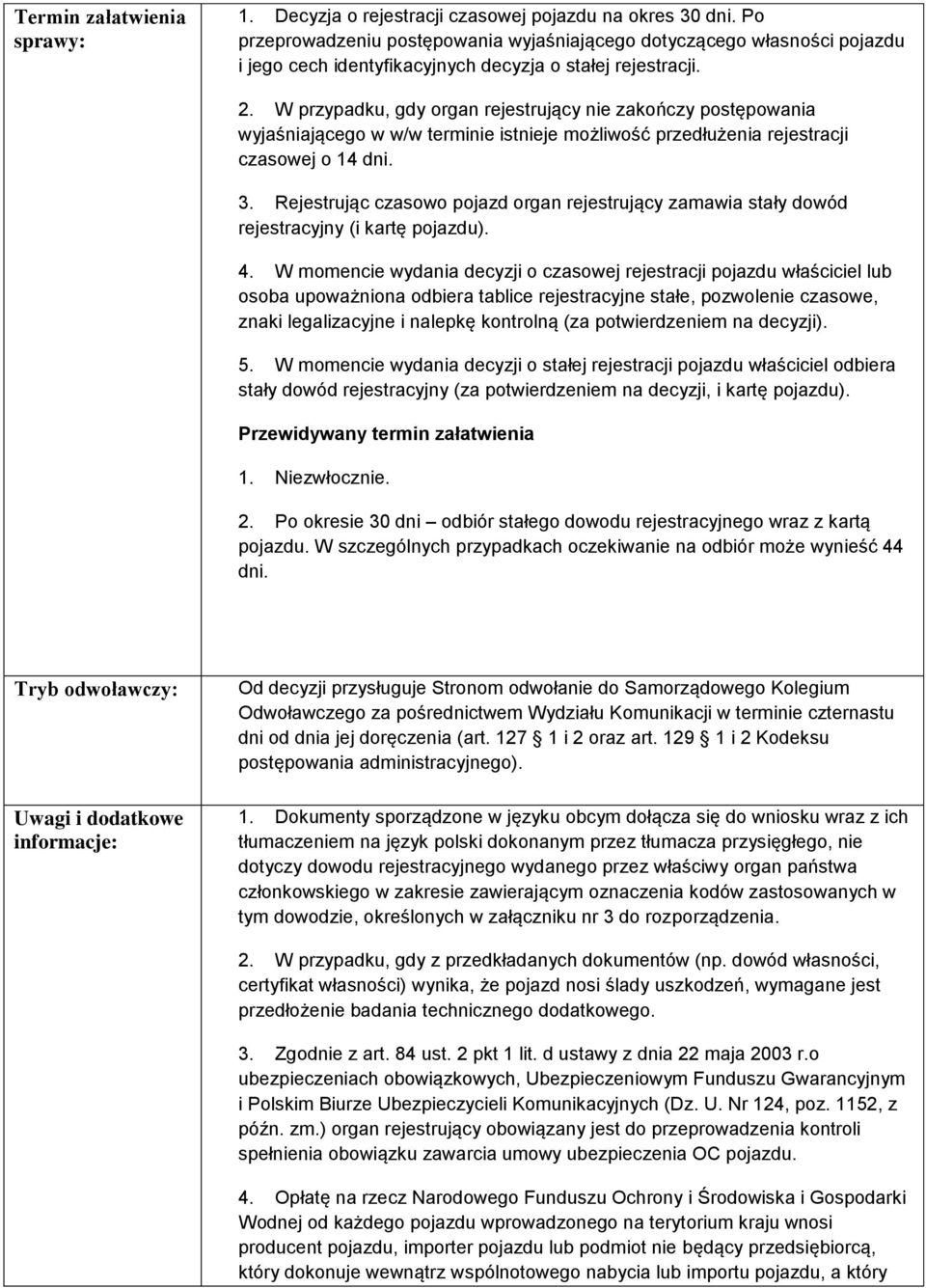 W przypadku, gdy rgan rejestrujący nie zakńczy pstępwania wyjaśniająceg w w/w terminie istnieje mżliwść przedłużenia rejestracji czaswej 14 dni. 3.