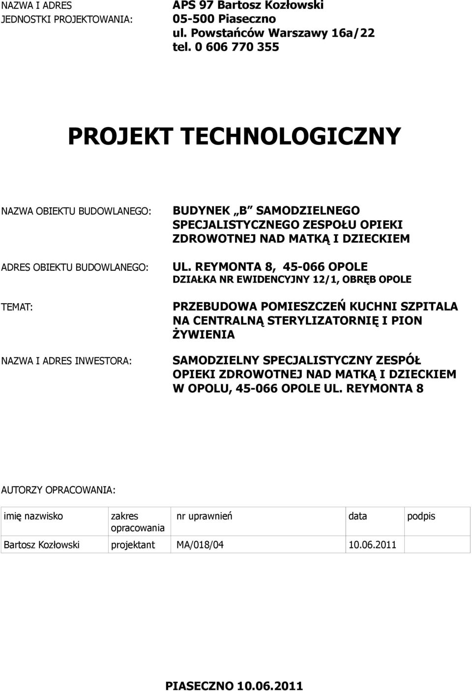 ZDROWOTNEJ NAD MATKĄ I DZIECKIEM UL.