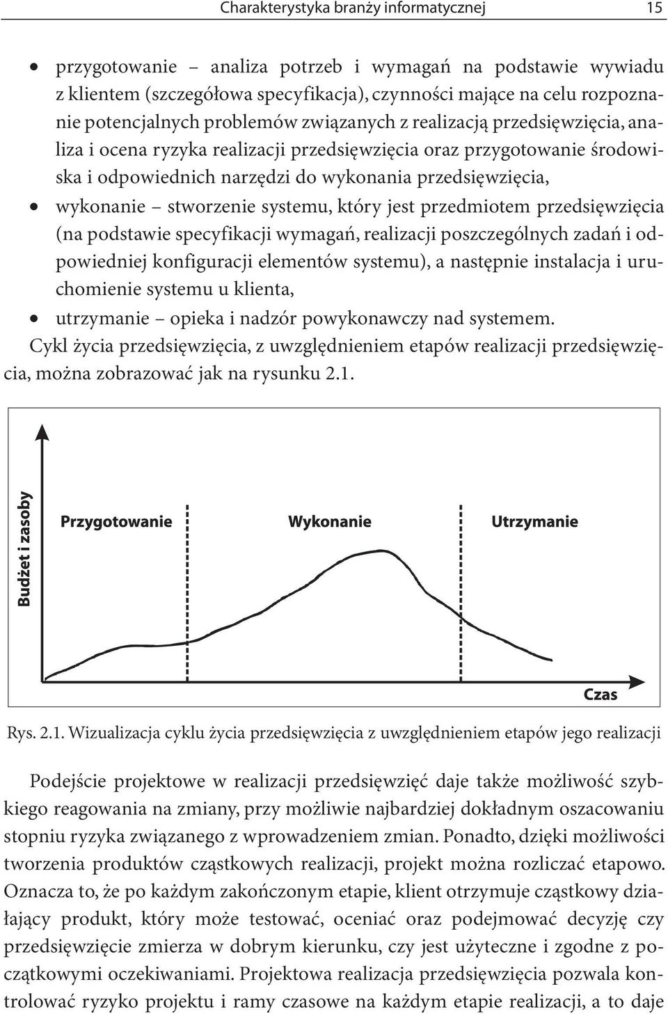 stworzenie systemu, który jest przedmiotem przedsięwzięcia (na podstawie specyfikacji wymagań, realizacji poszczególnych zadań i odpowiedniej konfiguracji elementów systemu), a następnie instalacja i