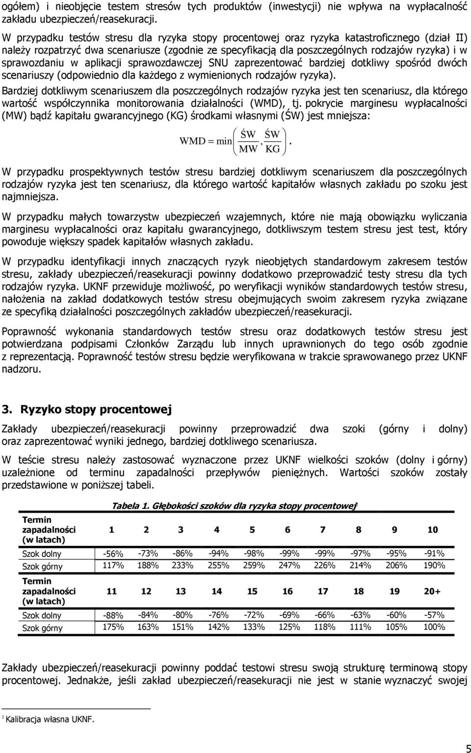 sprawozdaniu w aplikacji sprawozdawczej SNU zaprezentować bardziej dotkliwy spośród dwóch scenariuszy (odpowiednio dla każdego z wymienionych rodzajów ryzyka).