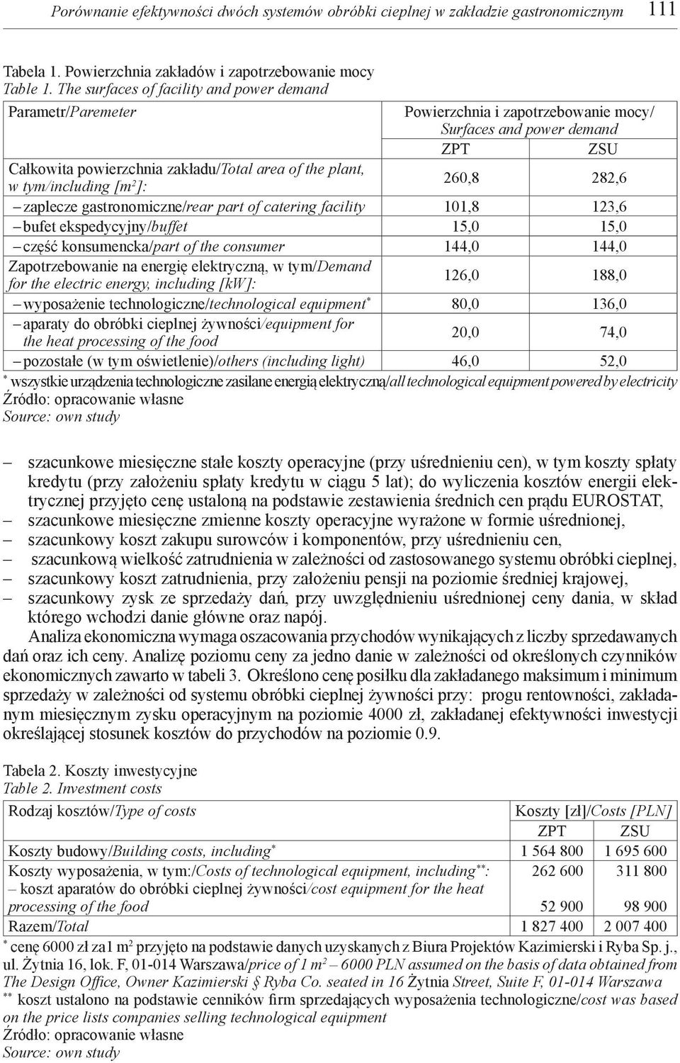 tym/including [m 2 ]: 260,8 282,6 zaplecze gastronomiczne/rear part of catering facility 101,8 123,6 bufet ekspedycyjny/buffet 15,0 15,0 część konsumencka/part of the consumer 144,0 144,0