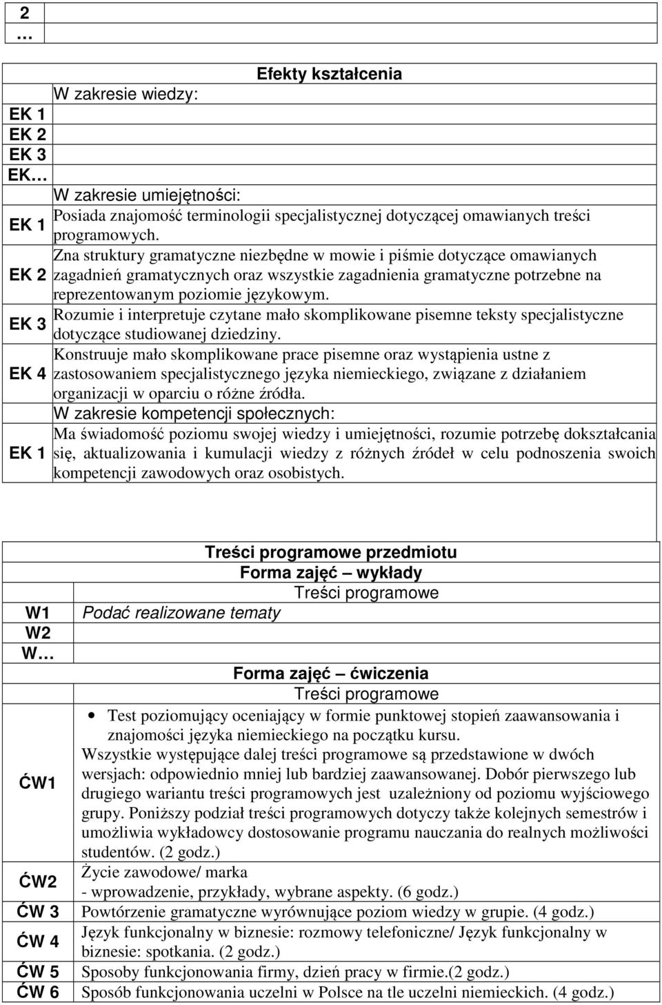 Rozumie i interpretuje czytane mało skomplikowane pisemne teksty specjalistyczne dotyczące studiowanej dziedziny.