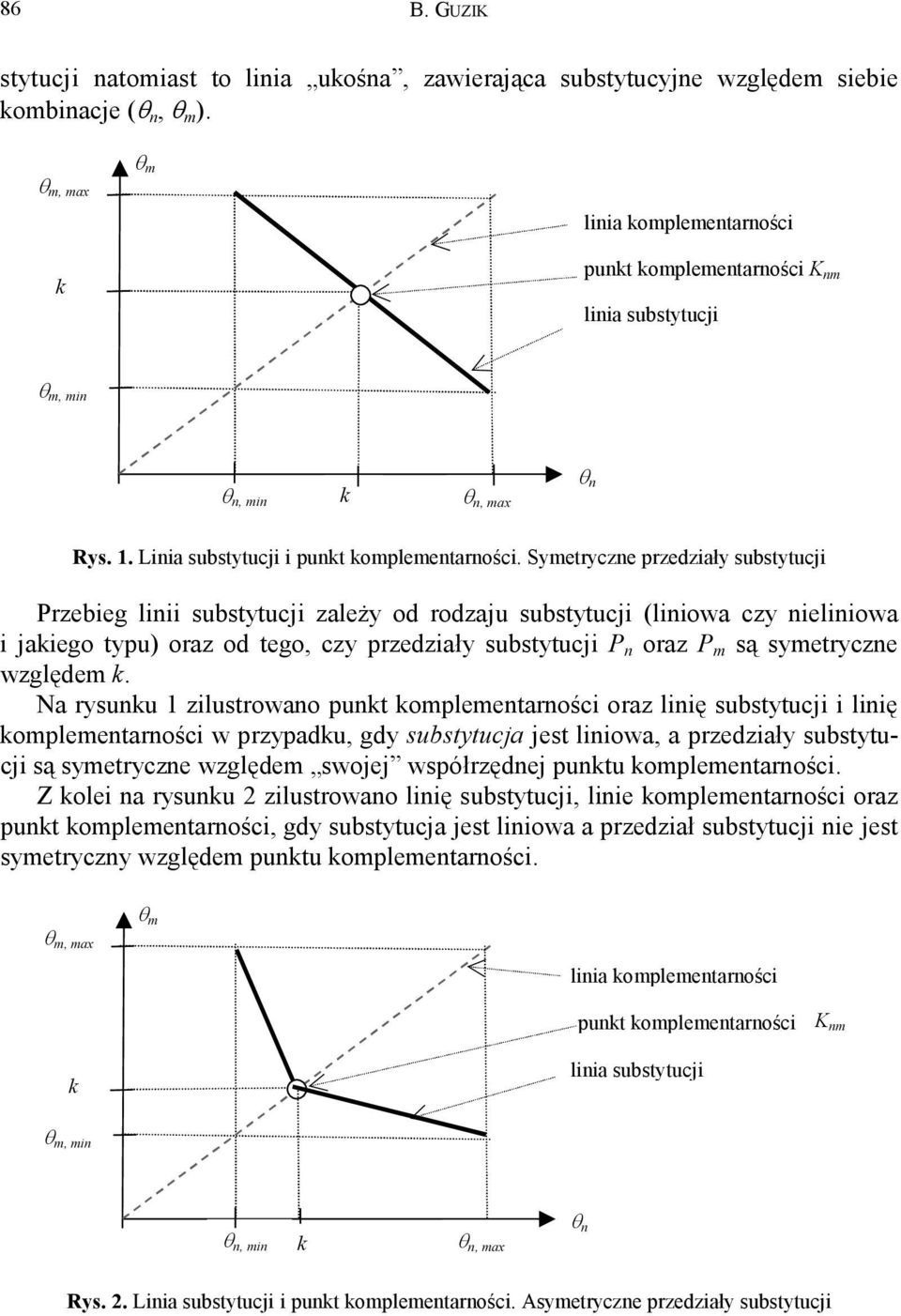 Syetrycze przedziały substytucji Przebieg liii substytucji zależy od rodzaju substytucji (liiowa czy ieliiowa i jakiego typu) oraz od tego, czy przedziały substytucji P oraz P są syetrycze względe k.