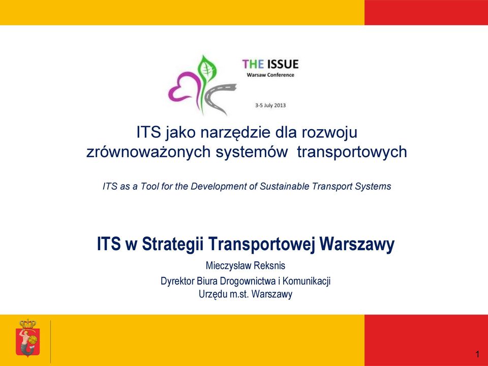 Transport Systems ITS w Strategii Transportowej Warszawy