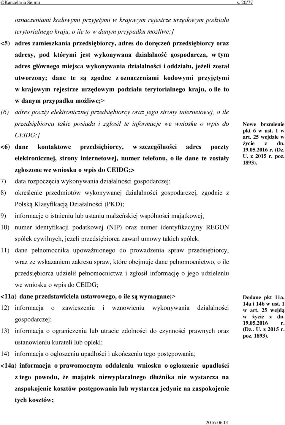 przedsiębiorcy oraz adresy, pod którymi jest wykonywana działalność gospodarcza, w tym adres głównego miejsca wykonywania działalności i oddziału, jeżeli został utworzony; dane te są zgodne z