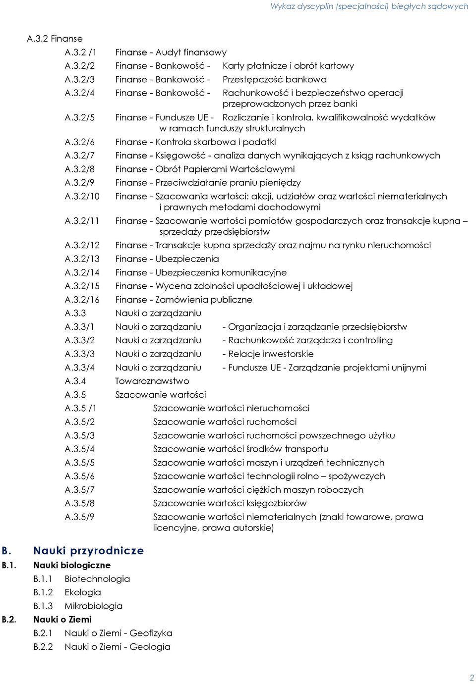 - Księgowość - analiza danych wynikających z ksiąg rachunkowych Finanse - Obrót Papierami Wartościowymi Finanse - Przeciwdziałanie praniu pieniędzy Finanse - Szacowania wartości: akcji, udziałów oraz