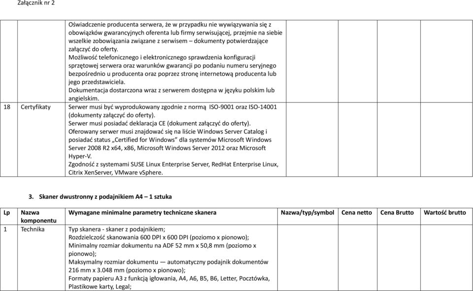 Możliwość telefonicznego i elektronicznego sprawdzenia konfiguracji sprzętowej serwera oraz warunków gwarancji po podaniu numeru seryjnego bezpośrednio u producenta oraz poprzez stronę internetową