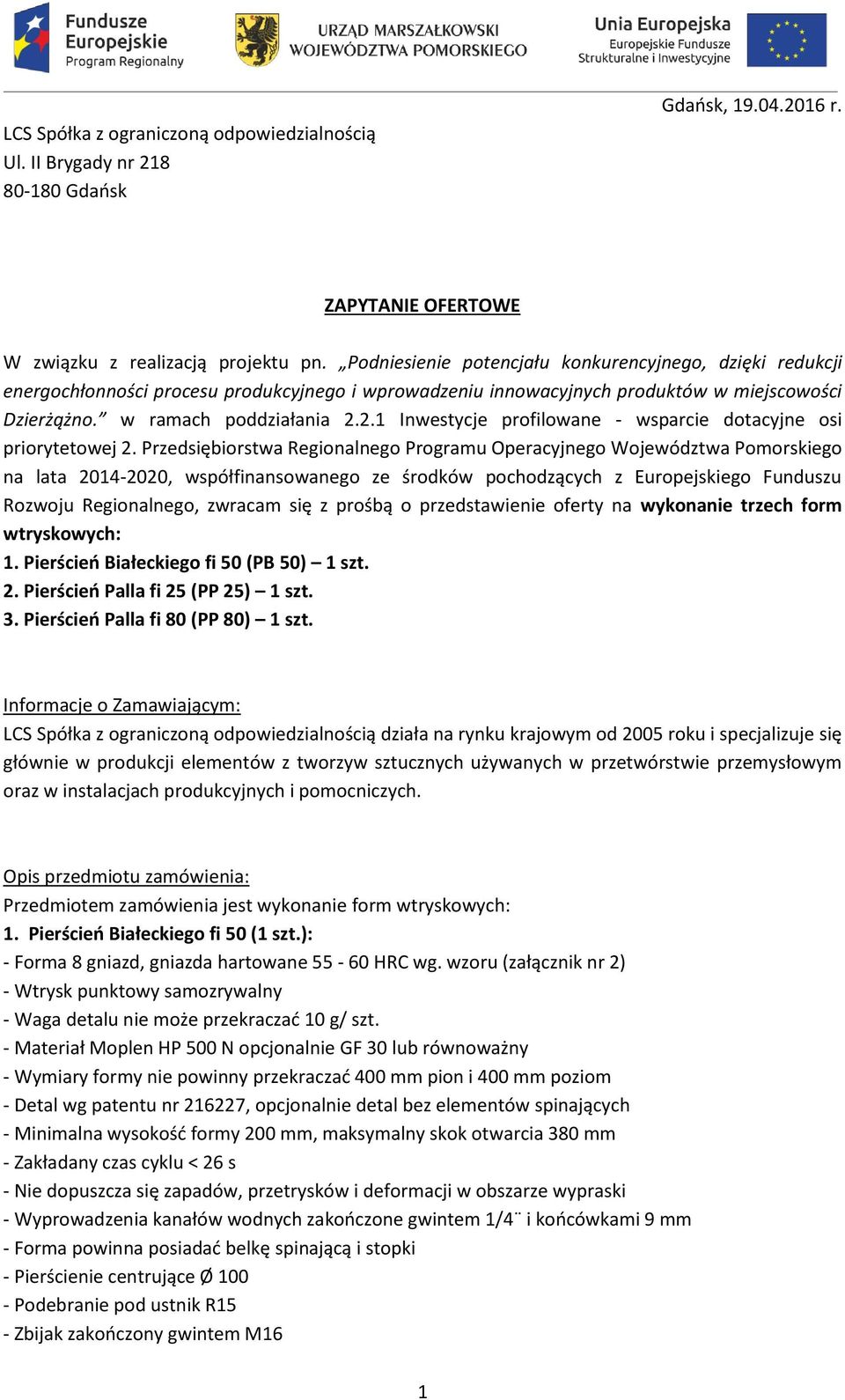 2.1 Inwestycje profilowane - wsparcie dotacyjne osi priorytetowej 2.