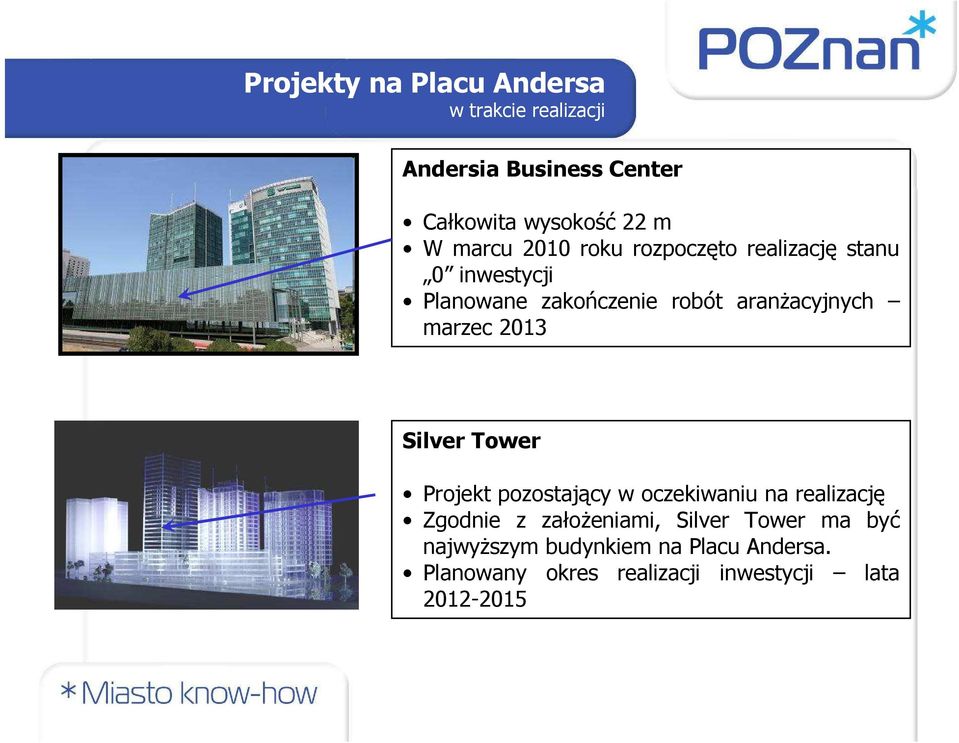 marzec 2013 Silver Tower Projekt pozostający w oczekiwaniu na realizację Zgodnie z załoŝeniami,