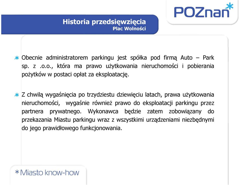 parkingu przez partnera prywatnego.