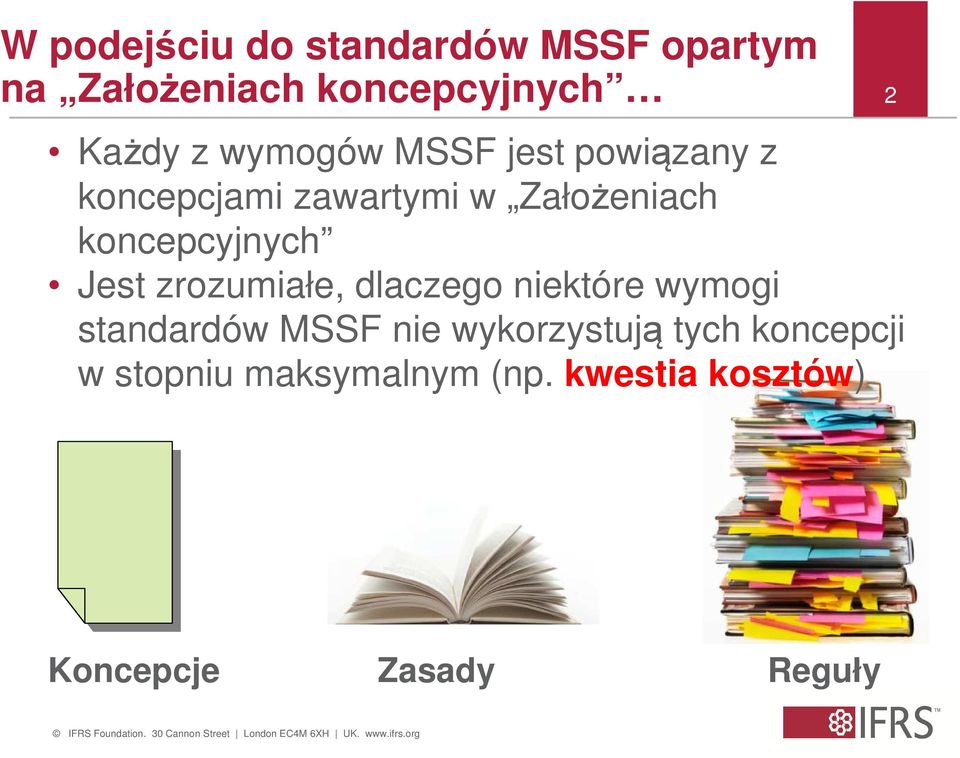 koncepcyjnych Jest zrozumiałe, dlaczego niektóre wymogi standardów MSSF nie