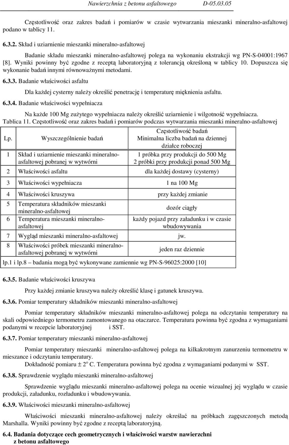 Wyniki powinny być zgodne z receptą laboratoryjną z tolerancją określoną w tablicy 10. Dopuszcza się wykonanie badań innymi równoważnymi metodami. 6.3.