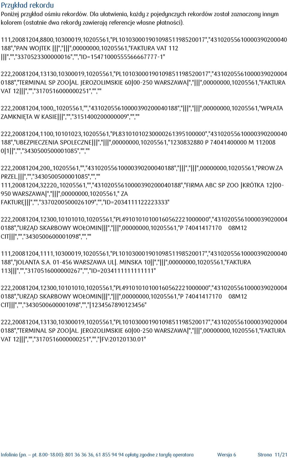 ","","3370523300000016","","ID=15471000555566667777-1" 222,20081204,13130,10300019,10205561,"PL10103000190109851198520017","4310205561000039020004 0188","TERMINAL SP ZOO AL.