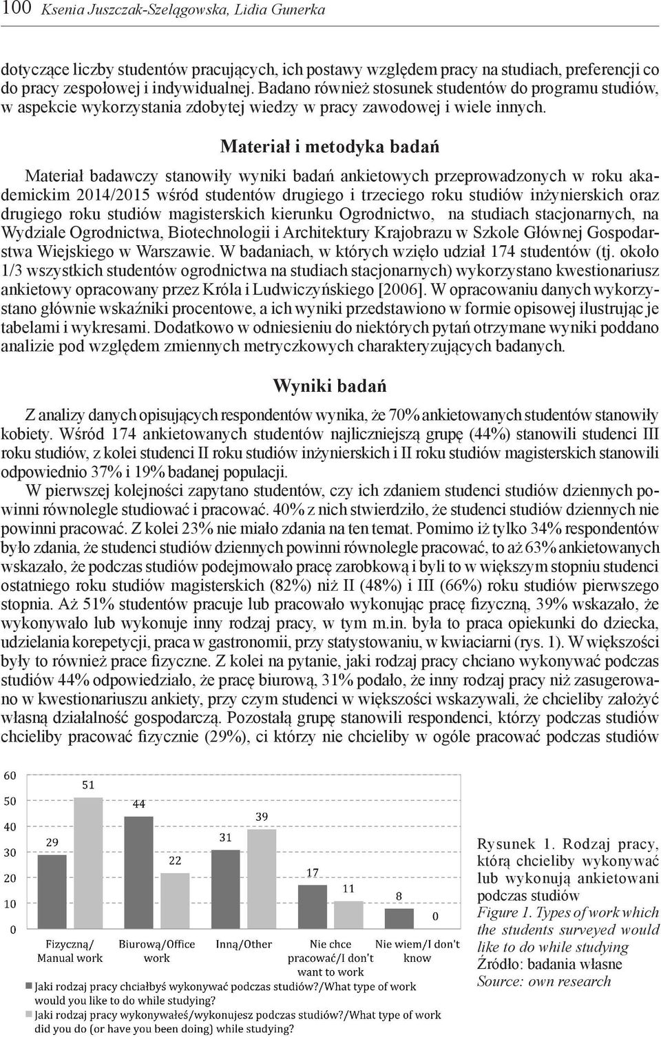 Materiał i metodyka badań Materiał badawczy stanowiły wyniki badań ankietowych przeprowadzonych w roku akademickim 2014/2015 wśród studentów drugiego i trzeciego roku studiów inżynierskich oraz