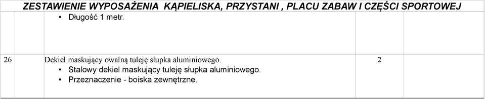 słupka aluminiowego.